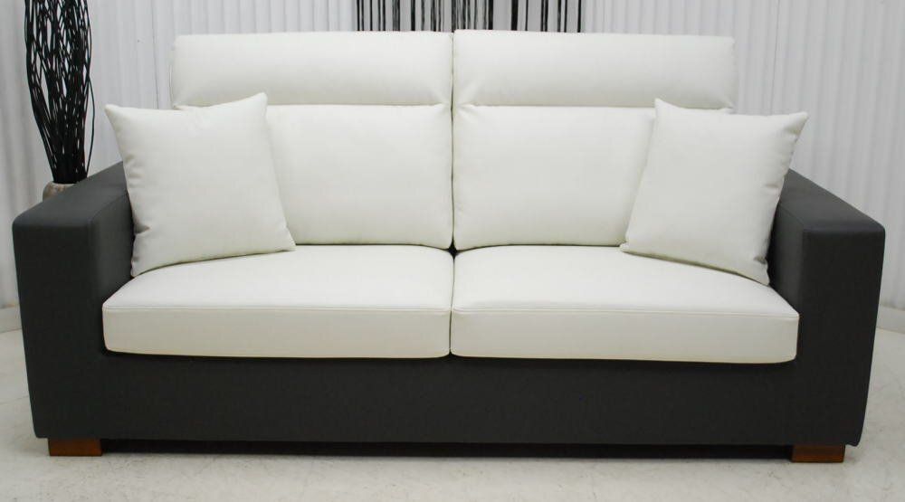 アウトレット 現品限り 一部 大 スタイリッシュモダンデザイン ツートン ３人掛けソファー モノトーン