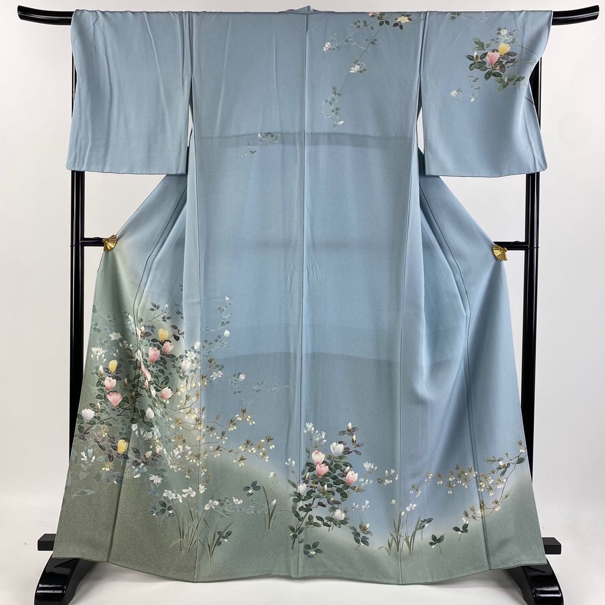 ☘️新品未使用*上質な長襦袢*雪輪花芝地紋*暈し染め*逸品*嬉しいロング丈♡ 小紋 花雪輪 | Heritage Japon
