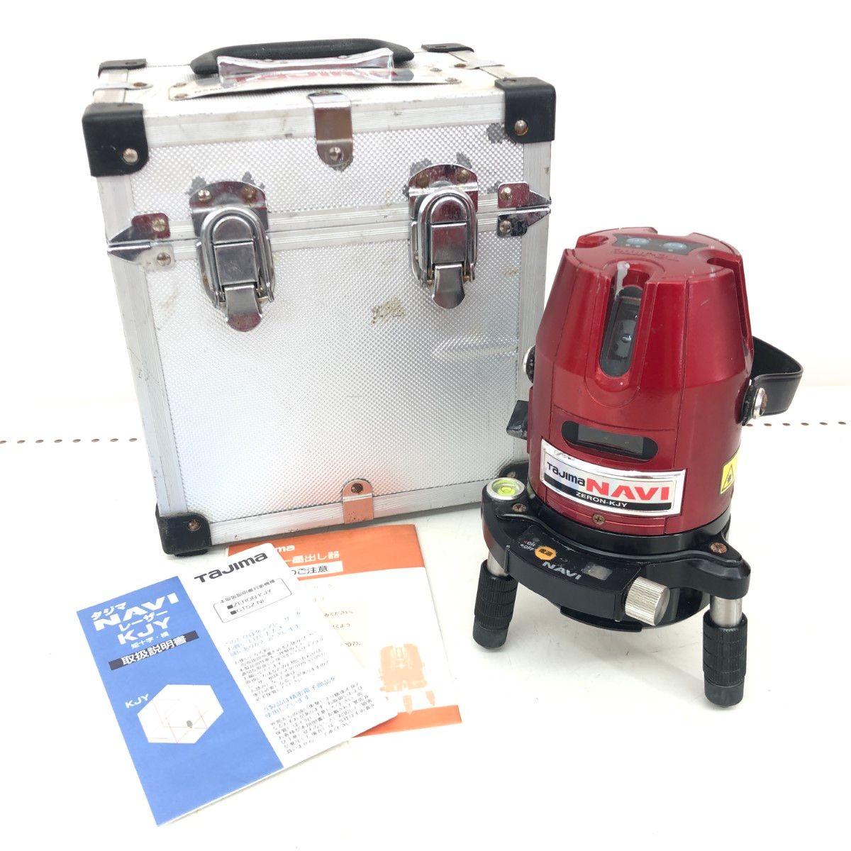 ДД TAJIMA タジマ レーザー機器 レーザー墨出し器 ケース付 コードレス式 受光機無し ZERON-KJY レッド やや傷や汚れあり