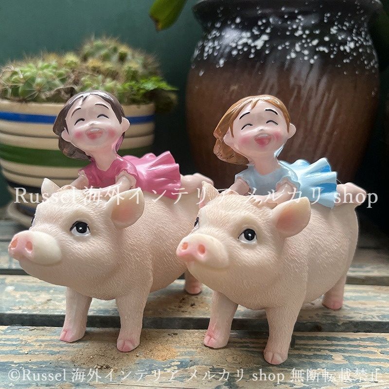 インテリア小物 子豚 ブタ 陶器 オブジェ 置物 インテリア 工芸品 美術