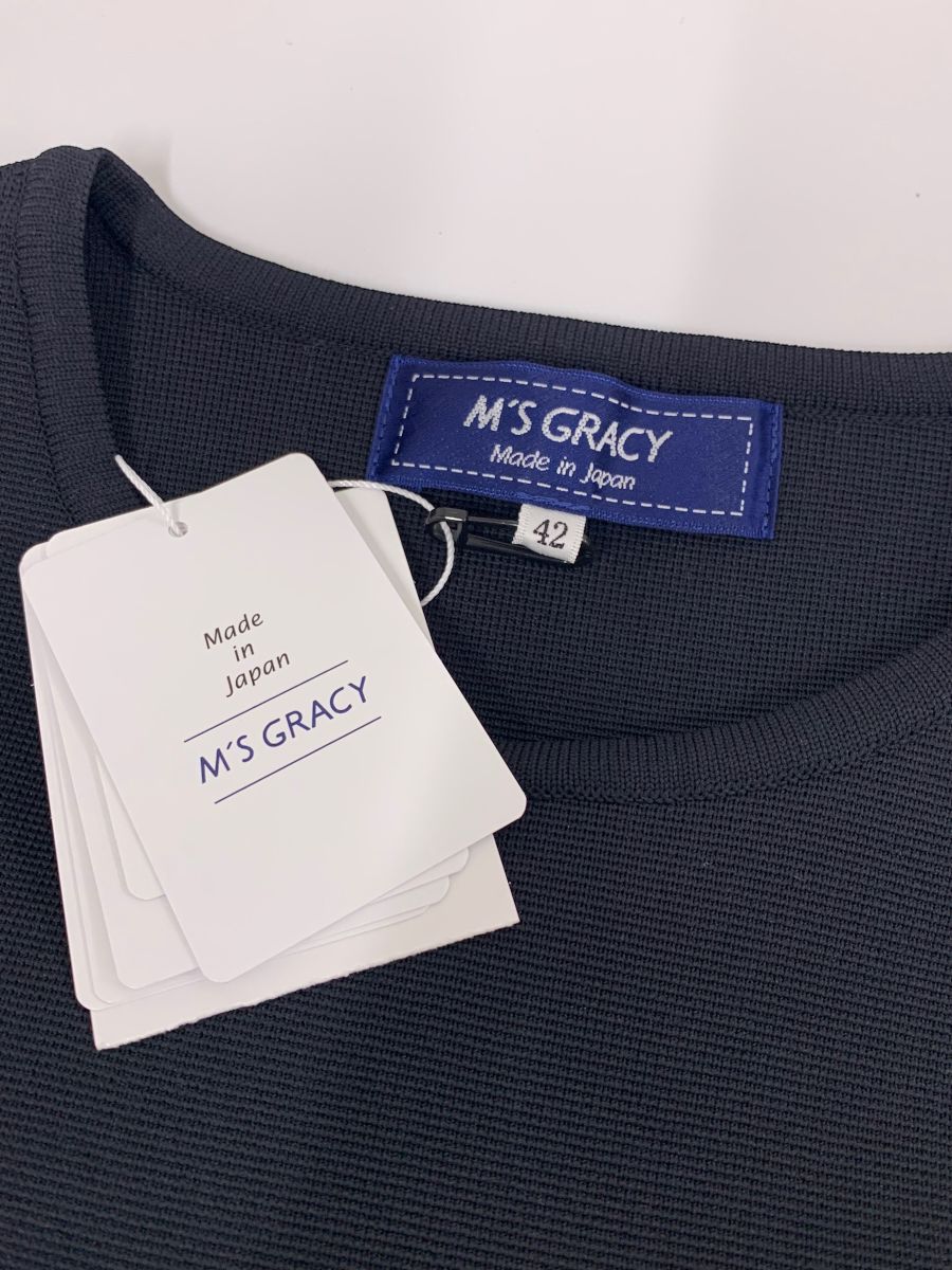 エムズグレイシー 318520 ワンピース 42 ブラック バイカラー