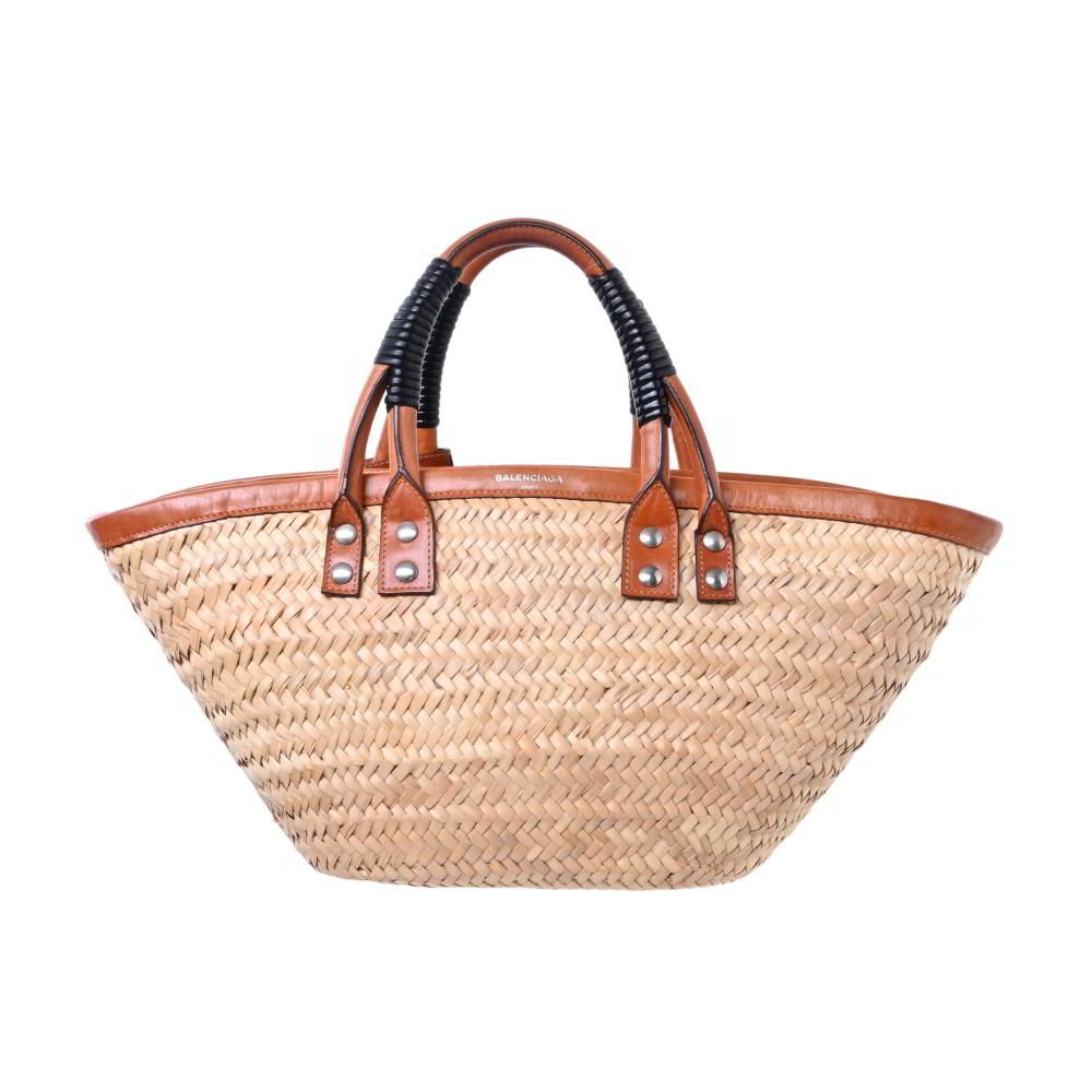 BALENCIAGA 425654 ラフィア ビストロ パニエ カゴバッグ - メルカリ