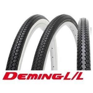 【新品・3営業日で発送】【17876】デミングL／L SR078 タイヤ・チューブペアバラフラップ付 黒／白 26x1-3／8