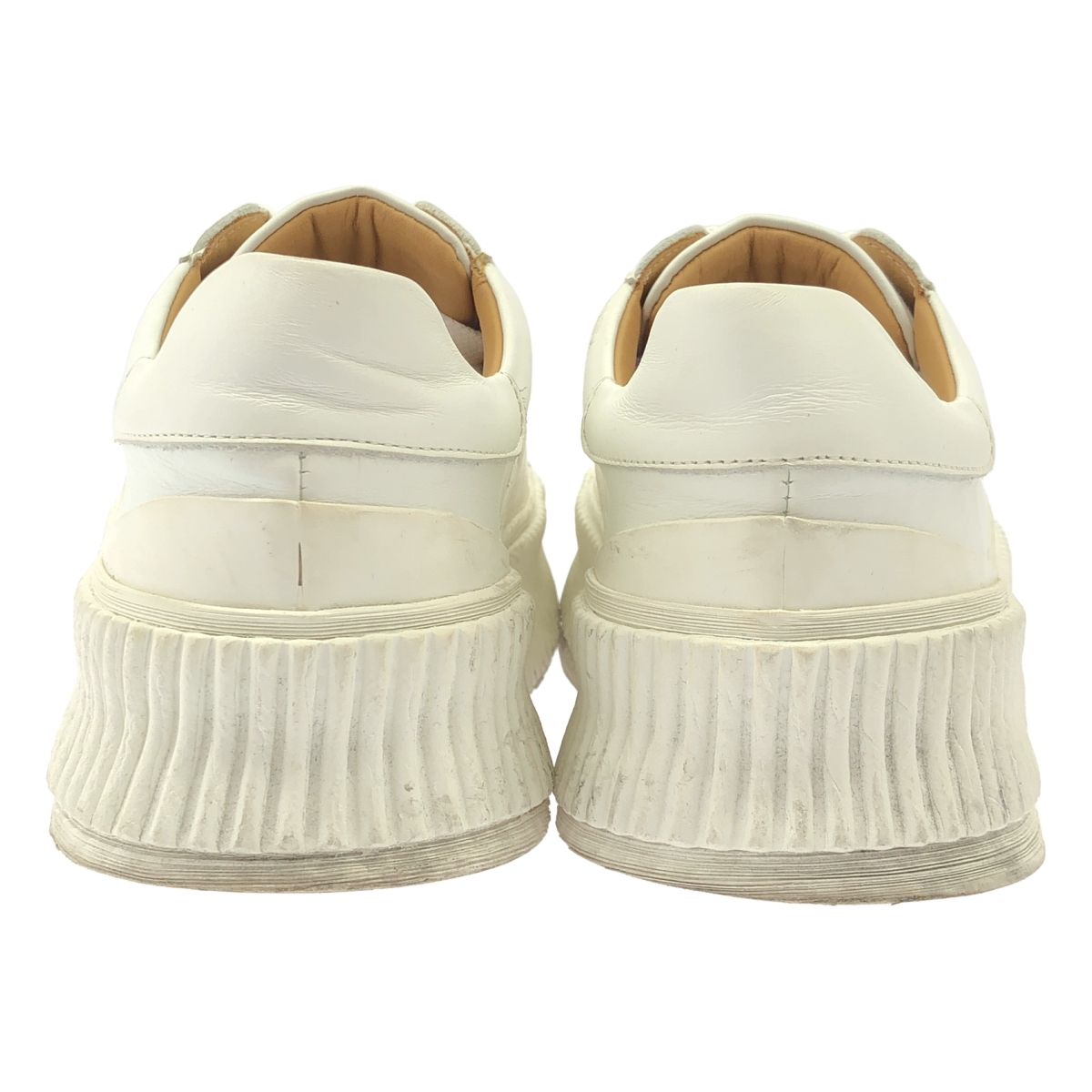 JIL SANDER ホワイト レザー　プラットフォームスニーカー　37 JIL SANDER ジルサンダー プラットフォームレザースニーカー ホワイト