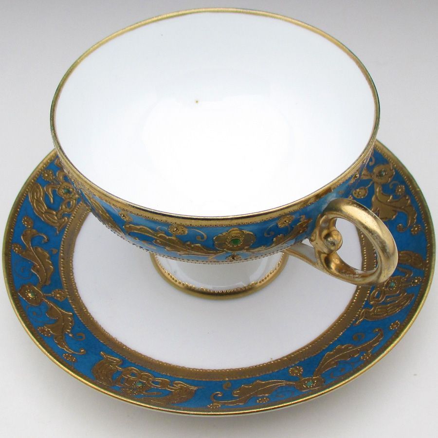 薔薇絵皿☆レア品☆カエデ印☆オールドノリタケ 金彩点盛り薔薇