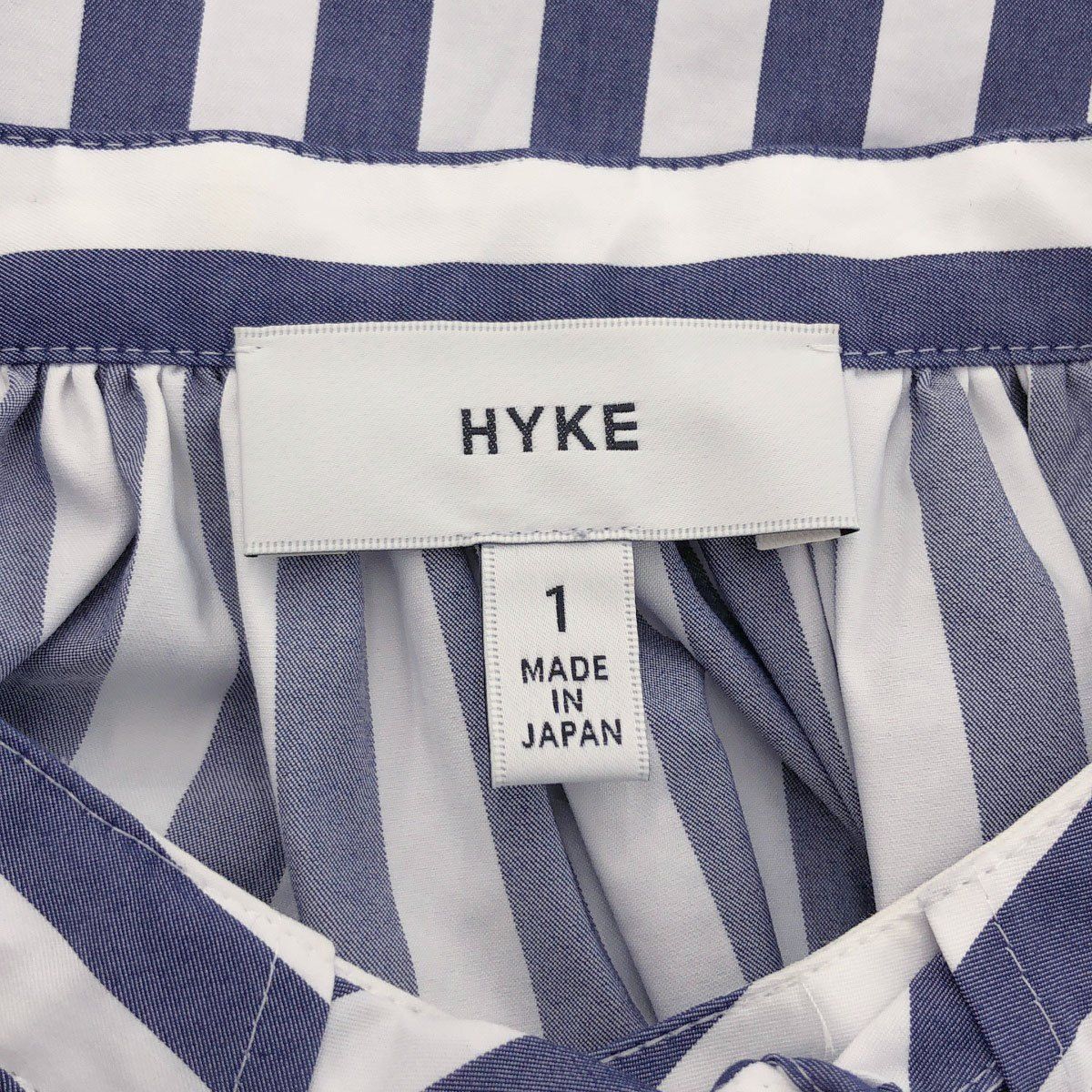 HYKE ハイク 22SS T/C STRIPED GATHERED DRESS ストライプ