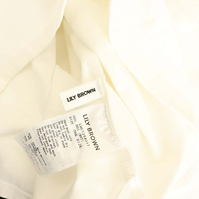 リリーブラウン Lily Brown 25AW デコルテフリルカットトップス カットソー F ブラック ホワイト /DO ■OS レディース リリーブラウン Lily Brown 25AW デコルテフリルカットトップス