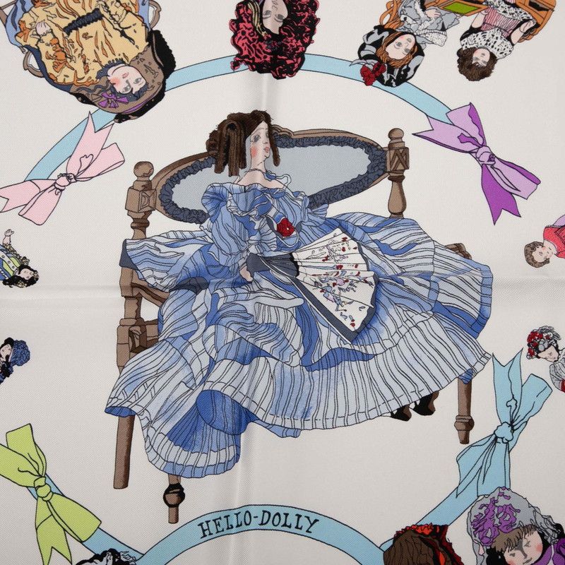 エルメス HELLO DOLLY ハロードリー 人形 パープル ピンク マルチカラー シルク レディース HERMES 1-0231471