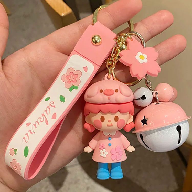 キーホルダー 人形 キャラクター シリコン ぬいぐるみ 桜 花 ピンク 