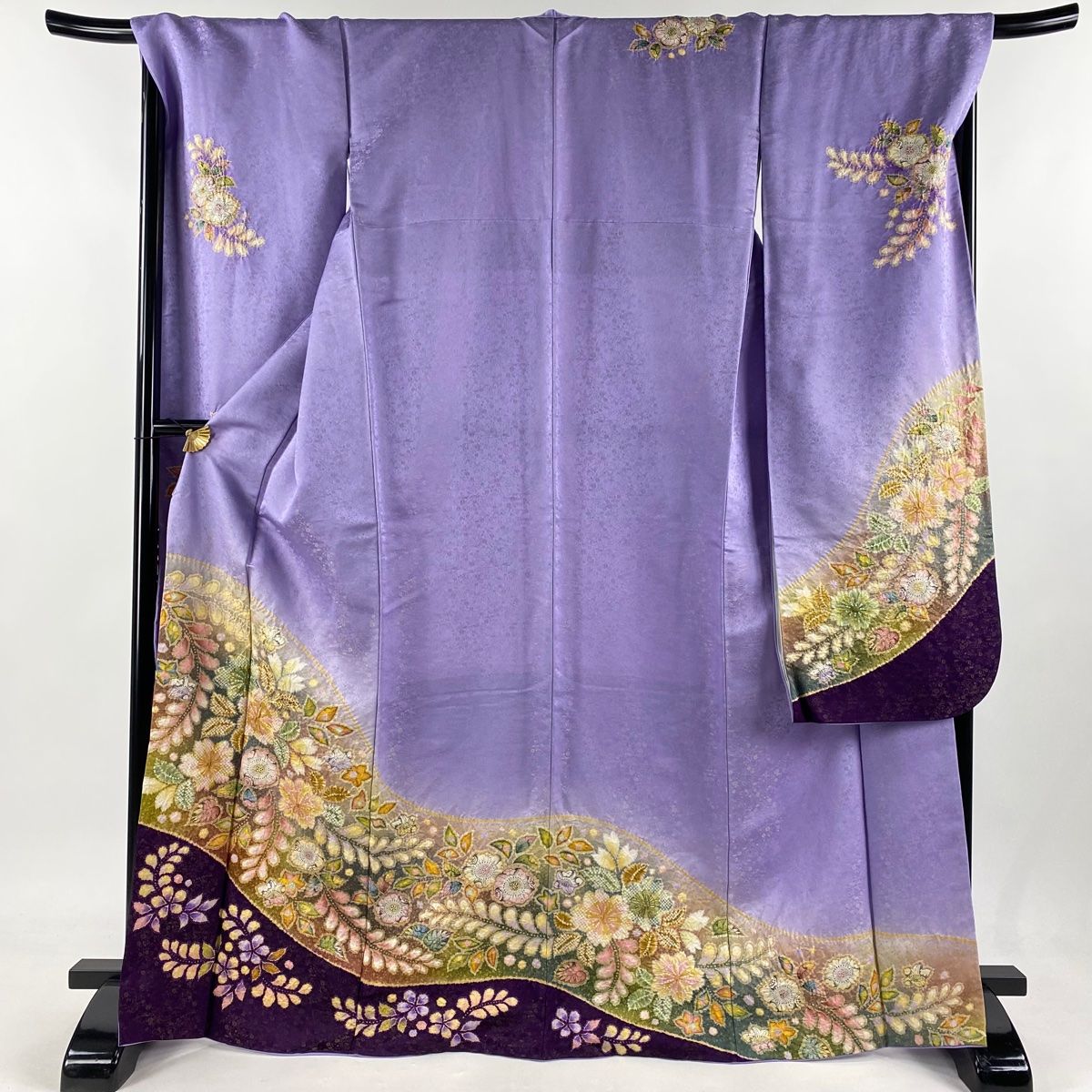 振袖 身丈169.5cm 裄丈69.5cm L 袷 翠山工房 やまと 落款 辻が花