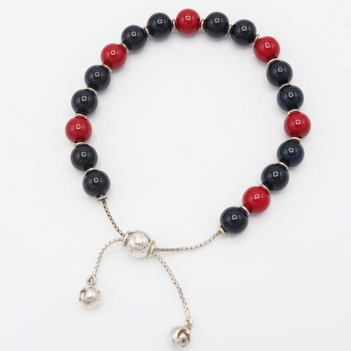 GUCCI 赤 ビーズ ブレスレット 4217G 8402 GUCCI グッチ ブレスレット ブレス 数珠 Ag925 シルバー 赤×黒