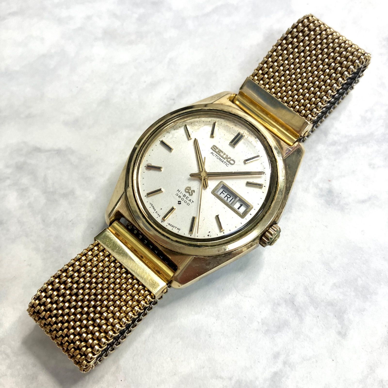 【稼働ジャンク品⭐️修理可能な方ぜひ】 GRAND SEIKO グランドセイコー GS  6146-8000 Hi-BEAT 36000  SEIKO AUTOMATIC 自動巻き ハイビート ビンテージ腕時計 （SNA）0124090900501FG