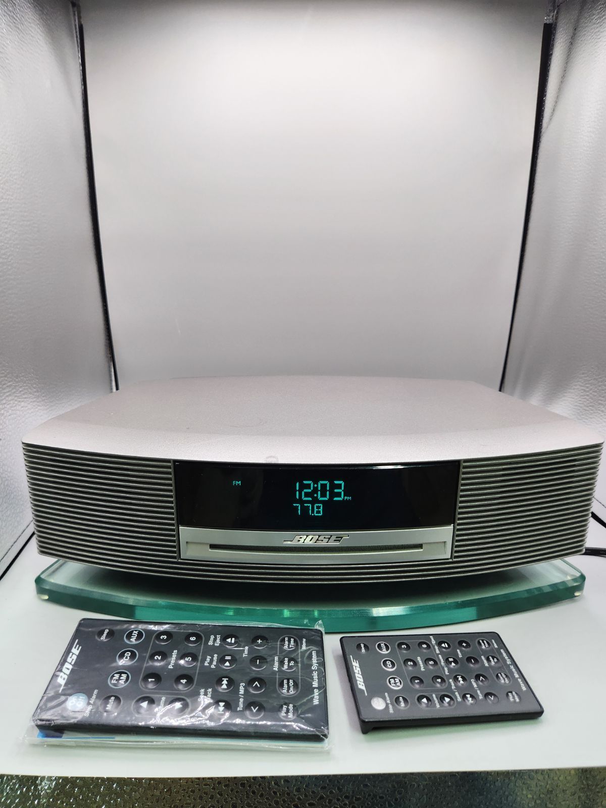 BOSE Wave Music System CDラジオ シルバー リモコン2個付 動作確認