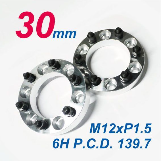 30mm 6穴 PCD139.7 M12xP1.5 2枚組 アルミ製 ワイドトレッドスペーサー 