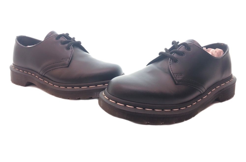 Dr.Martens / ホワイトステッチ/3ホールシューズ/UK8/BLK/レザー/24757