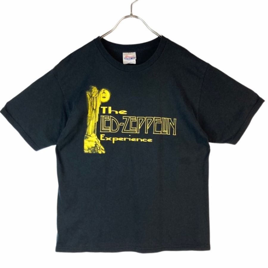 ヘインズhanesレッドツェッペリンLEDZEPPELINバンドTシャツバンTアーティストTロックT黄色イエロー黒ブラックフェードheavyweight50/50ヘビーウェイトvintageヴィンテージ40614