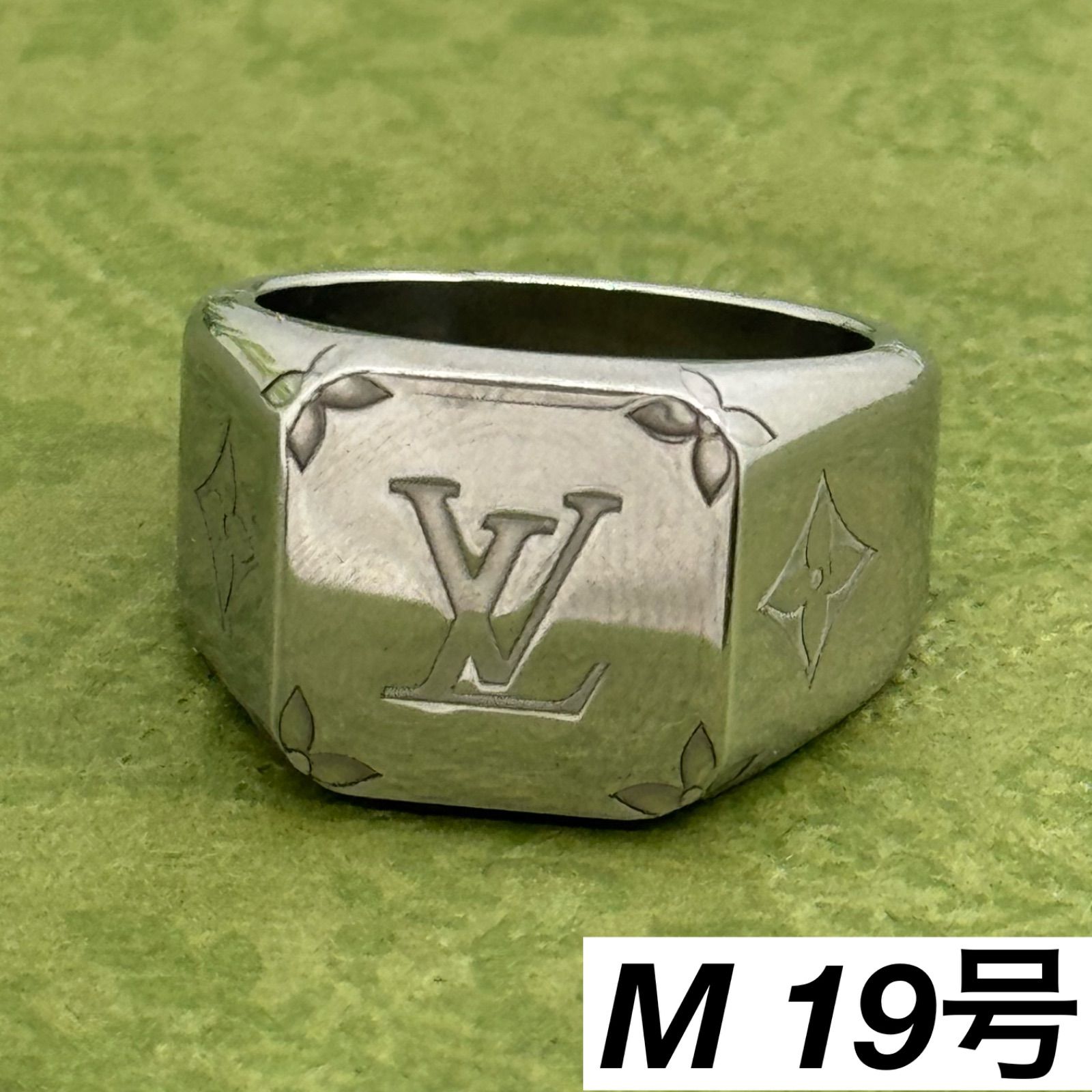 ルイヴィトン M 19号 シグネットリング モノグラム 指輪 [079026
