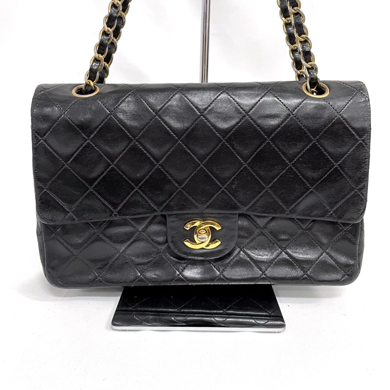 美品　シャネル　ブローチ　ラムレザー　ブラック 美品シャネルブローチラムレザーブラック