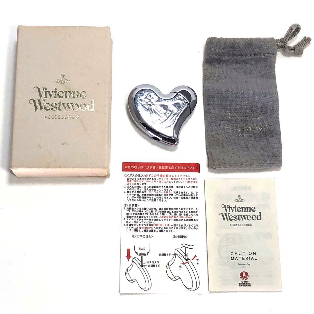 き Vivienne Westwood ヴィヴィアンウエストウッド ハートシェイプ オーブ ガスライター メタル シルバー