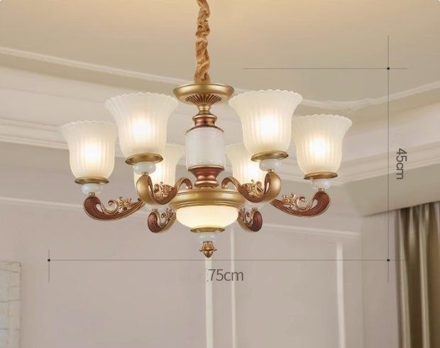 広いバスやダイニングルーム 寝室のLED6本の大きな古風な吊り灯