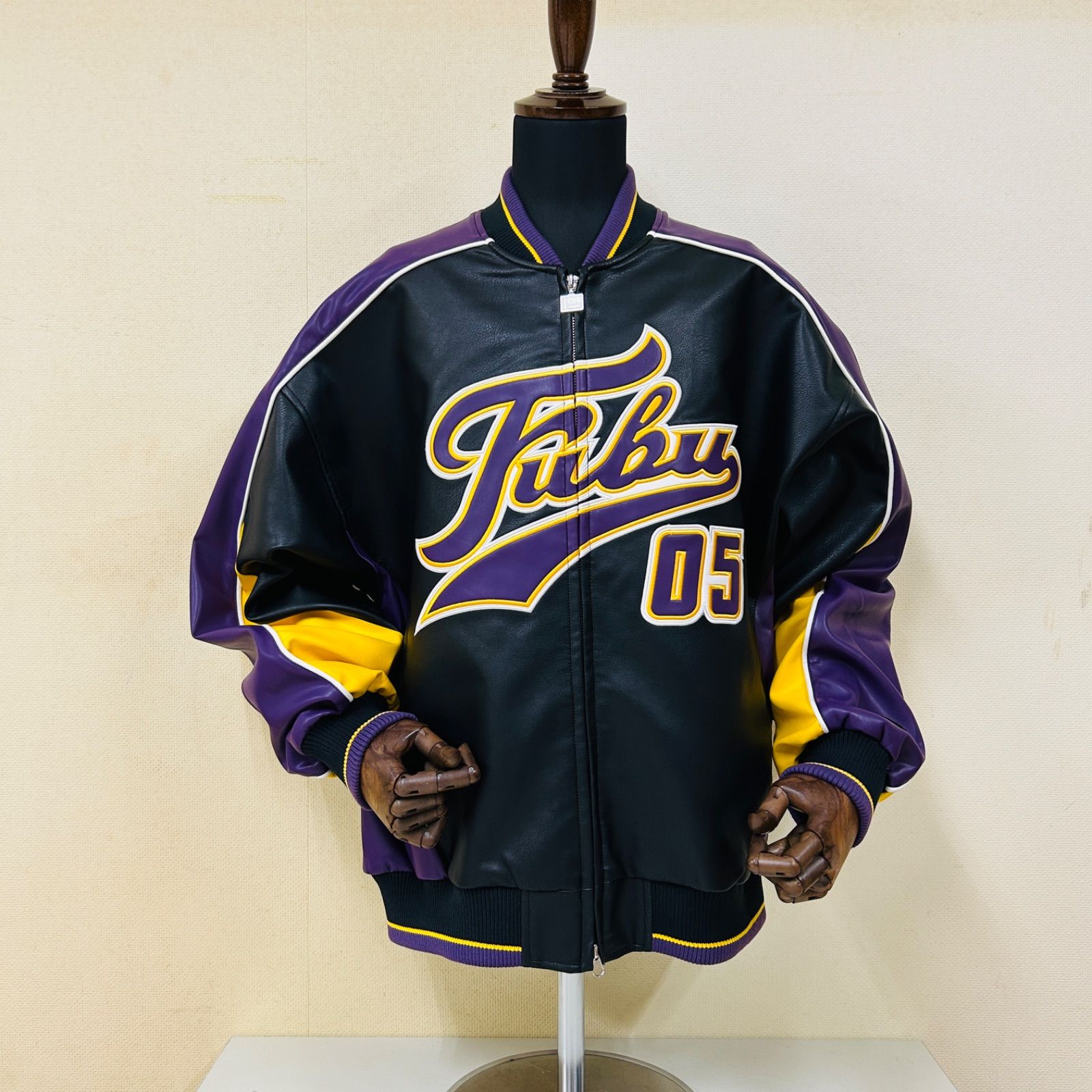 FUBU フブ レザー ゲームシャツ Lサイズ HIPHOP Bboy FUBU フブ レザー