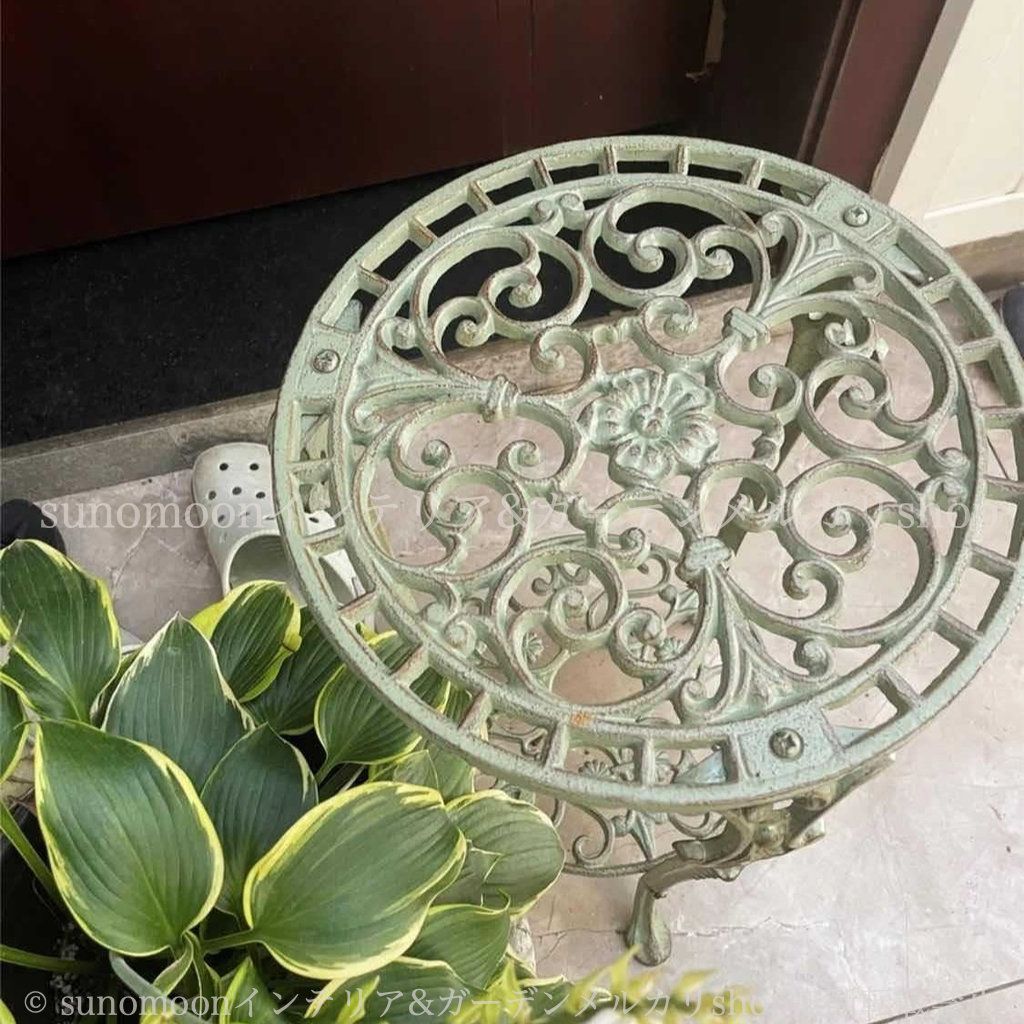 ヴィンテージ調 シャビーシック ホワイト グリーン ガーデン インテリア プランタースタンド 雑貨 シャビー加工 おしゃれ ガーデンインテリア お洒落 ガーデン雑貨 庭の装飾 8-14 ガーデニング プランターラック 金属 STEELWINDOWSANDDOORS_COM