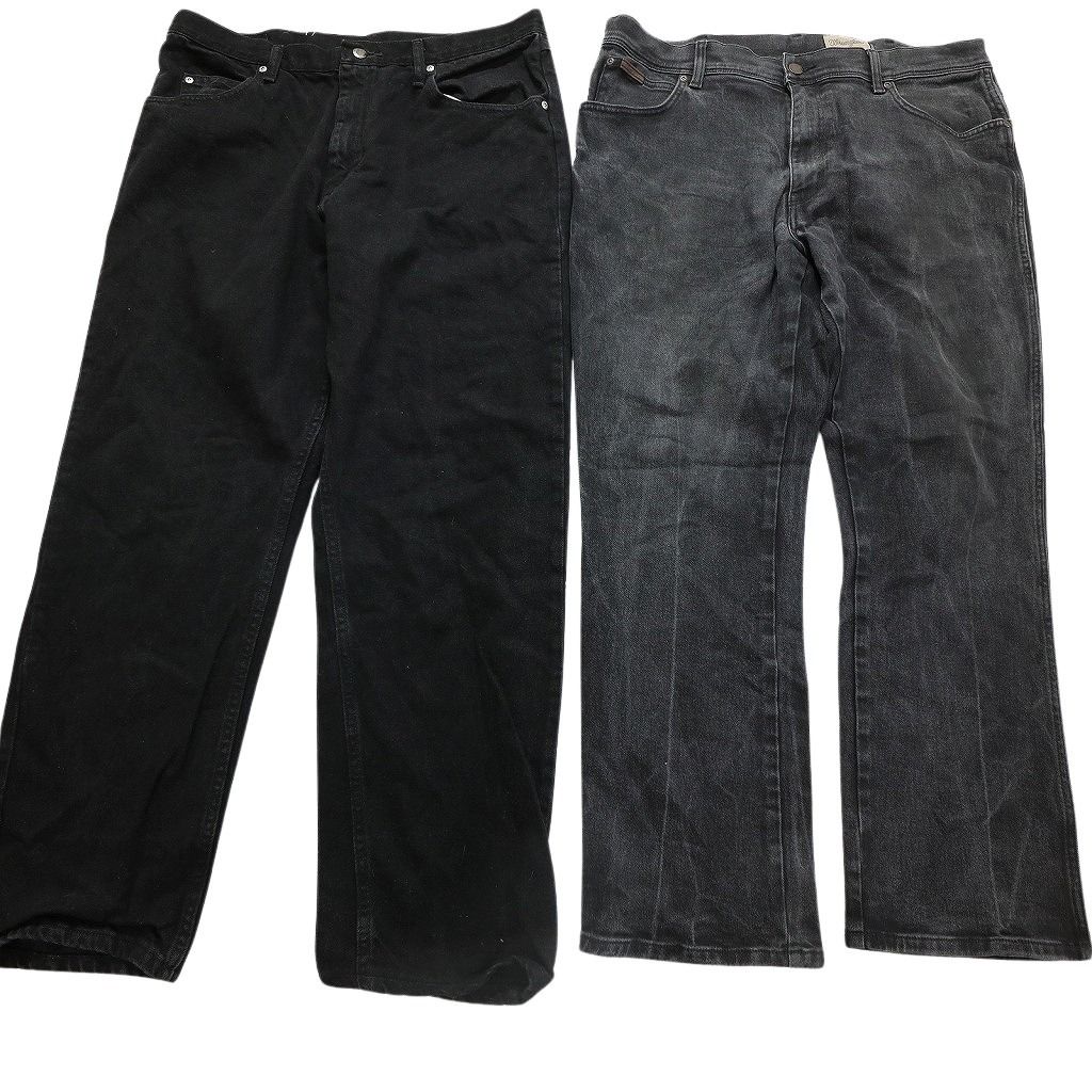 古着卸 Wrangler ラングラー ブラックデニム パンツ 6枚セット メンズ 36 38 フェード 革パッチ アメカジ 古着 NC1290 KIN-KAAI_COM