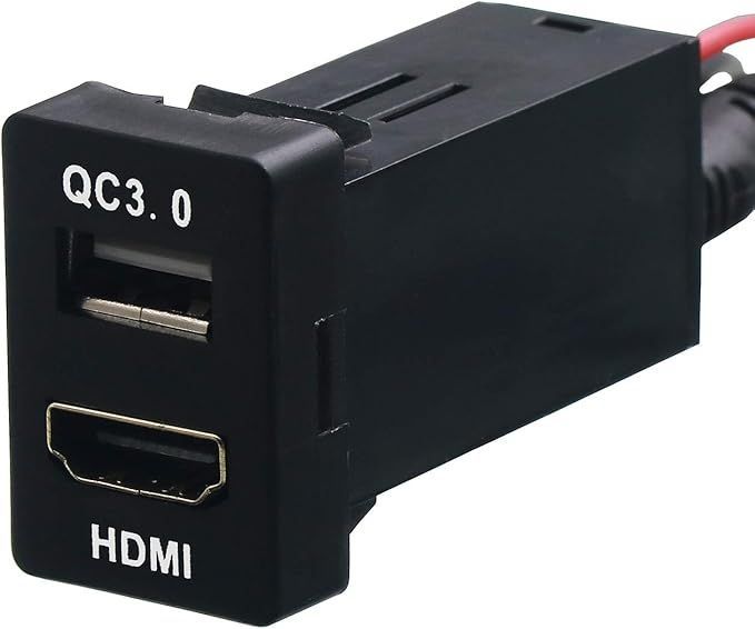 【在庫処分】TOYOTA トヨタ車系用 HDMI接続ユニット 入力ポート QC3.0急速充電USBポート オーディオパーツ スイッチホールパネル