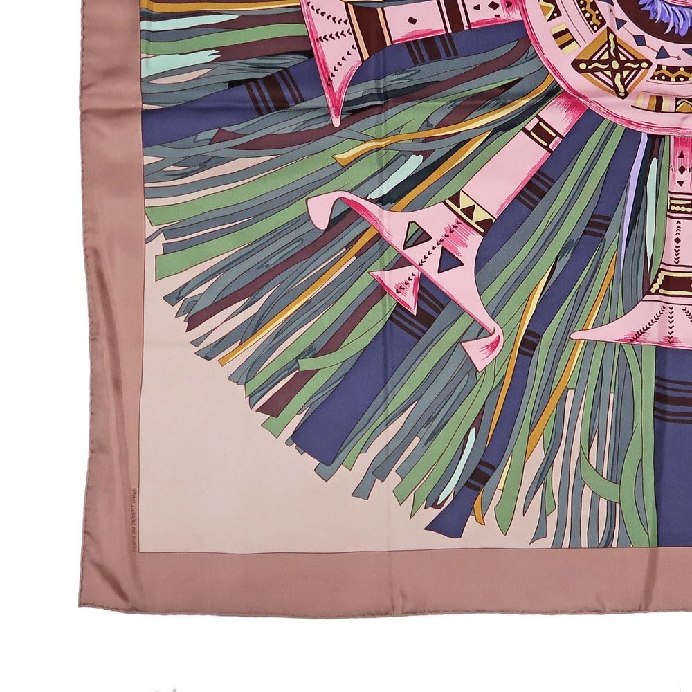 Hermes エルメス カレ90 CUIRS DU DESERT シミあり エルメス カレ90