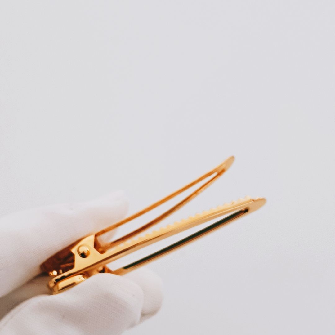 新品未使用・訳有】VALENTINO Vロゴ メタル ヘアクリップ 2個セット 髪