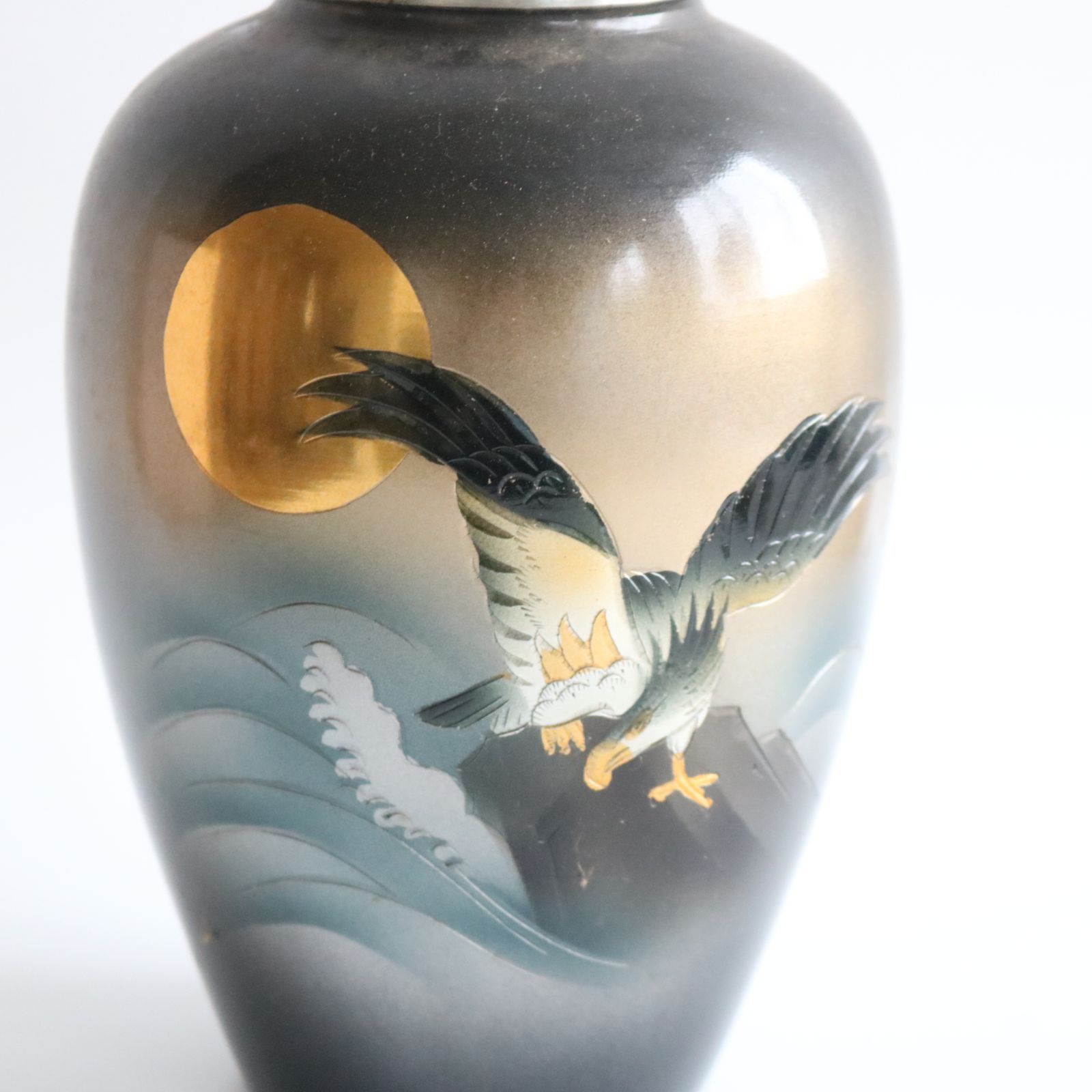 美術花瓶　彫金　岩鷹 花瓶 彫金 アルミ 美術花瓶 岩鷹 8寸 花びん 彫金 花瓶 岩鷹 祥山