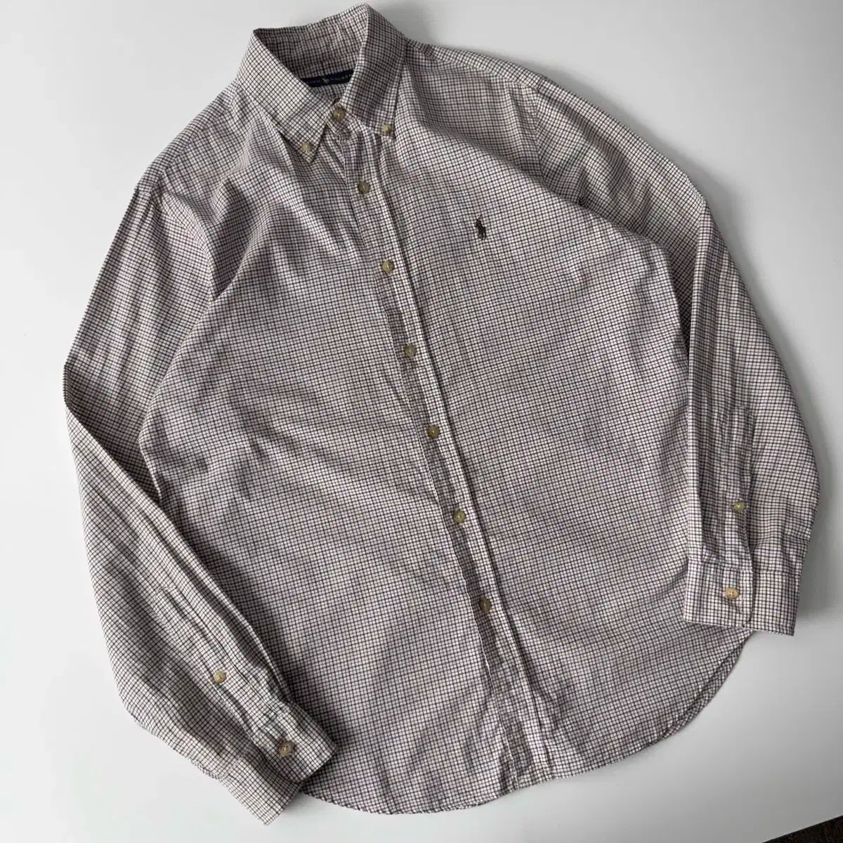 Polo ポロ Ralph Lauren ラルフローレン コットン 茶色 チェック シャツ