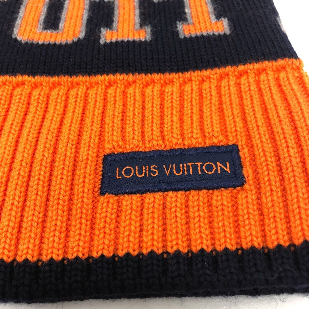 新品Louis Vouitton ニット帽 ビーニー オレンジロゴ
