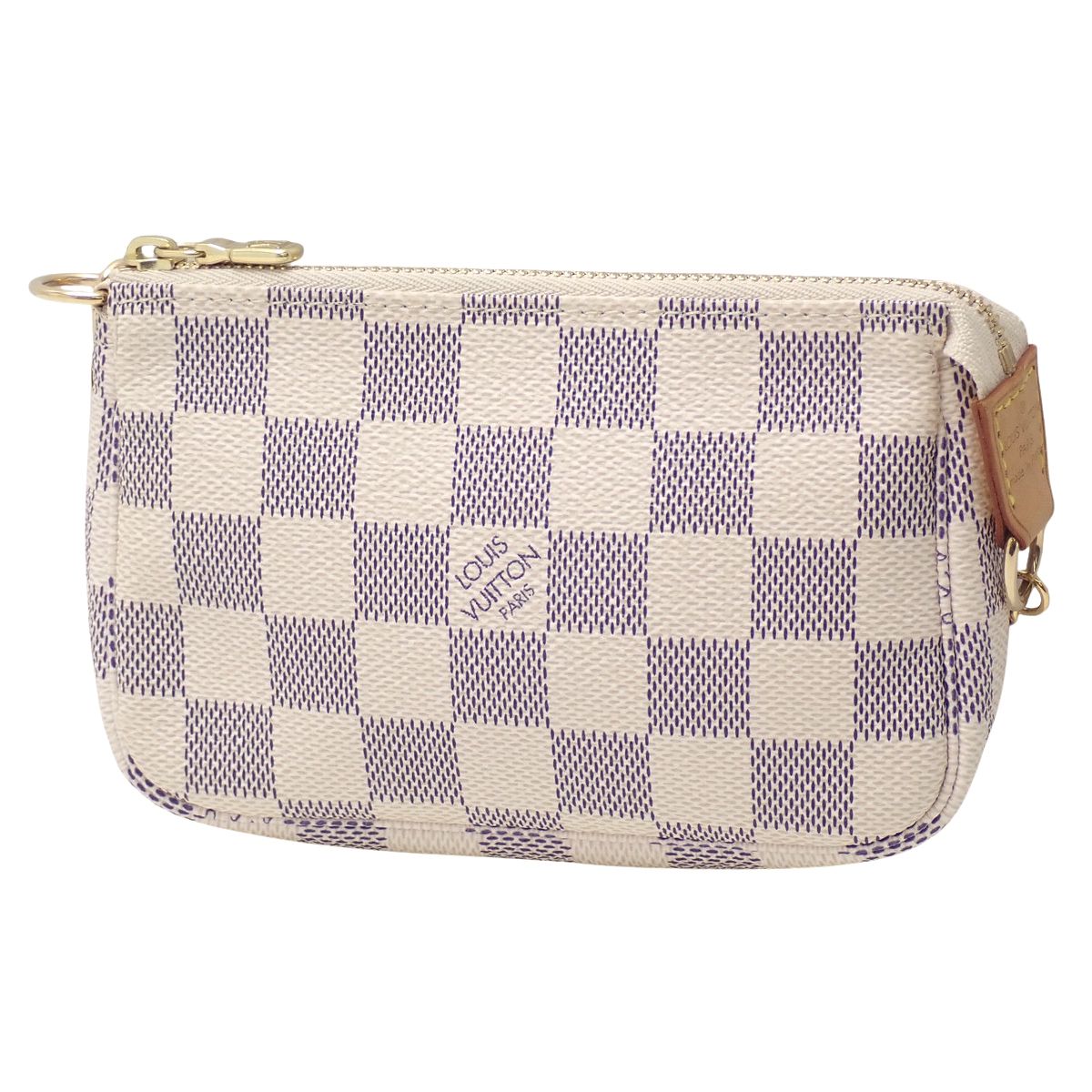 LOUIS VUITTON ルイ ヴィトン ダミエ アズール ミニポシェット アクセソワール ポーチ 小物入れ メイクポーチ 化粧ポーチ ミニバッグ ダミエアズールキャンバス アイボリー ゴールド金具 N58010 40802135006 アラモード
