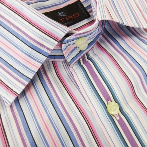 エトロ ETRO ワイシャツ Yシャツ レギュラー 長袖 コットン ストライプ  