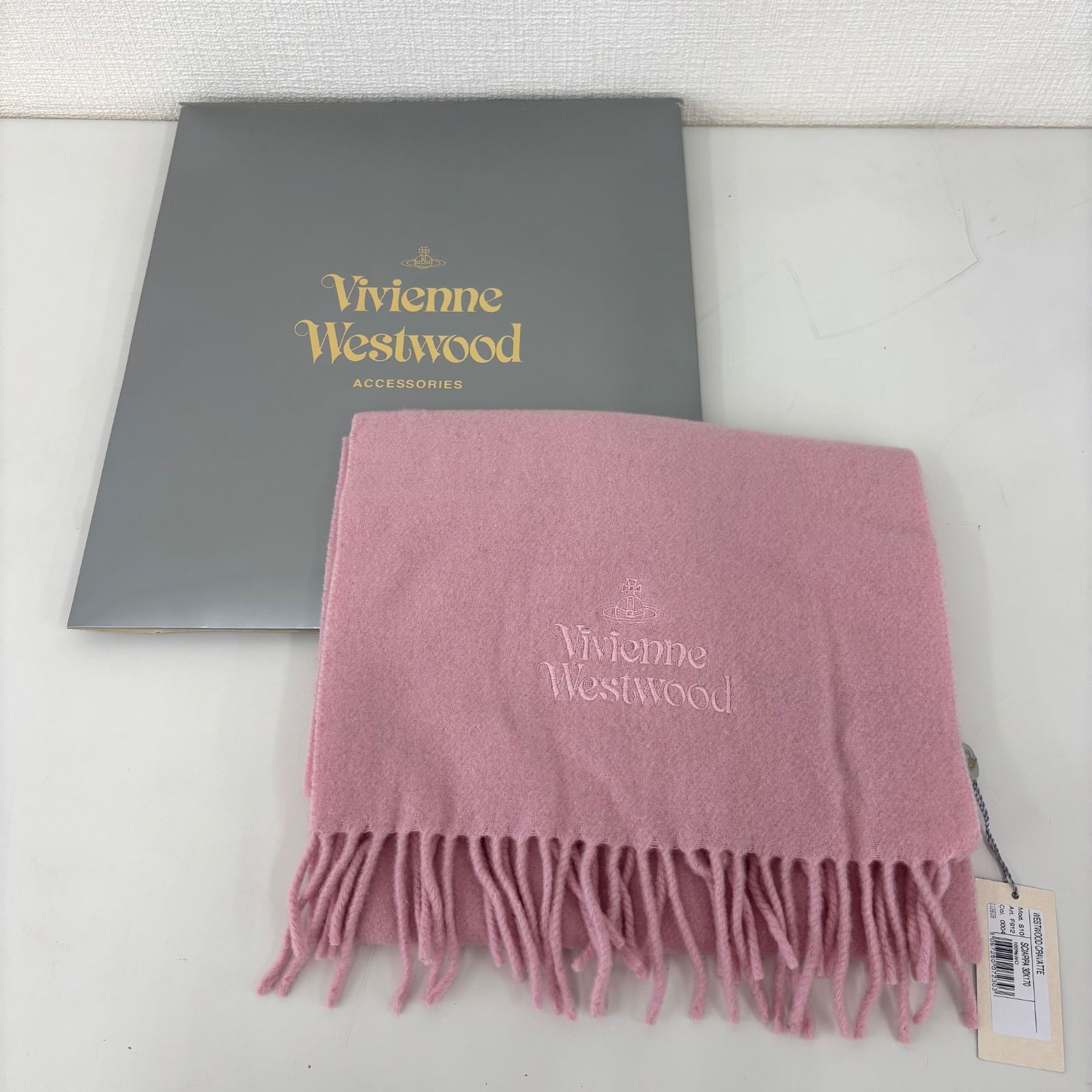 GK2【中古品】ViVienne Westwood ACCESSORIES ヴィヴィアンウエストウッド マフラー ピンク ウール ※タグ付き -  メルカリ