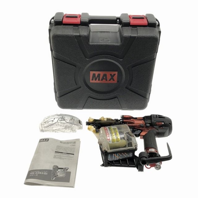 ☆中古品☆MAX マックス 高圧エア釘打ち機 HN-65N3(D)-R エア工具 大工道具 内装業 エアツール 91067