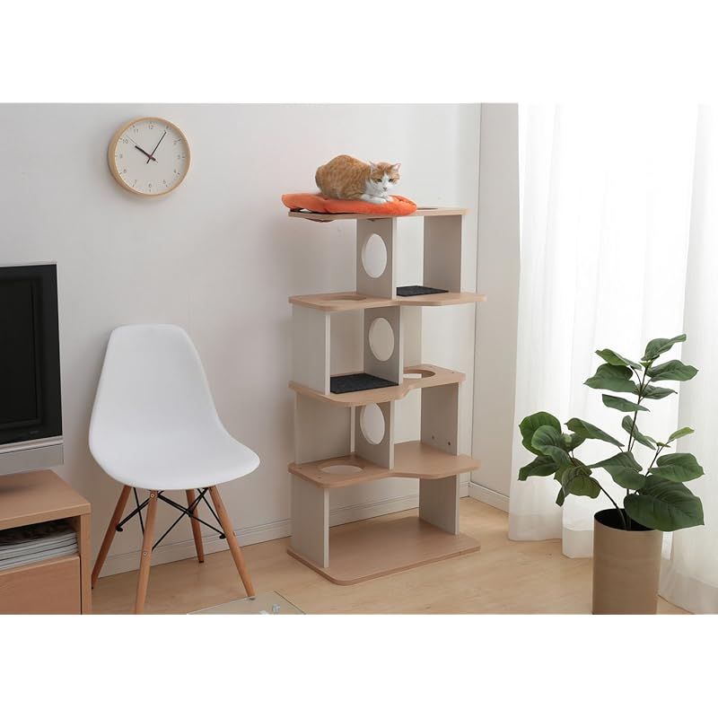 アイリスオーヤマ キャットタワー インテリアキャットランド 据え置き型 オフホワイト L サイズ 1