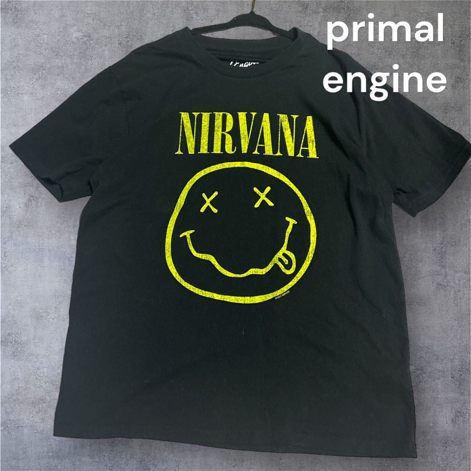 primal engine NIRVANA ニルヴァーナ Smiley Face Band T-shirt