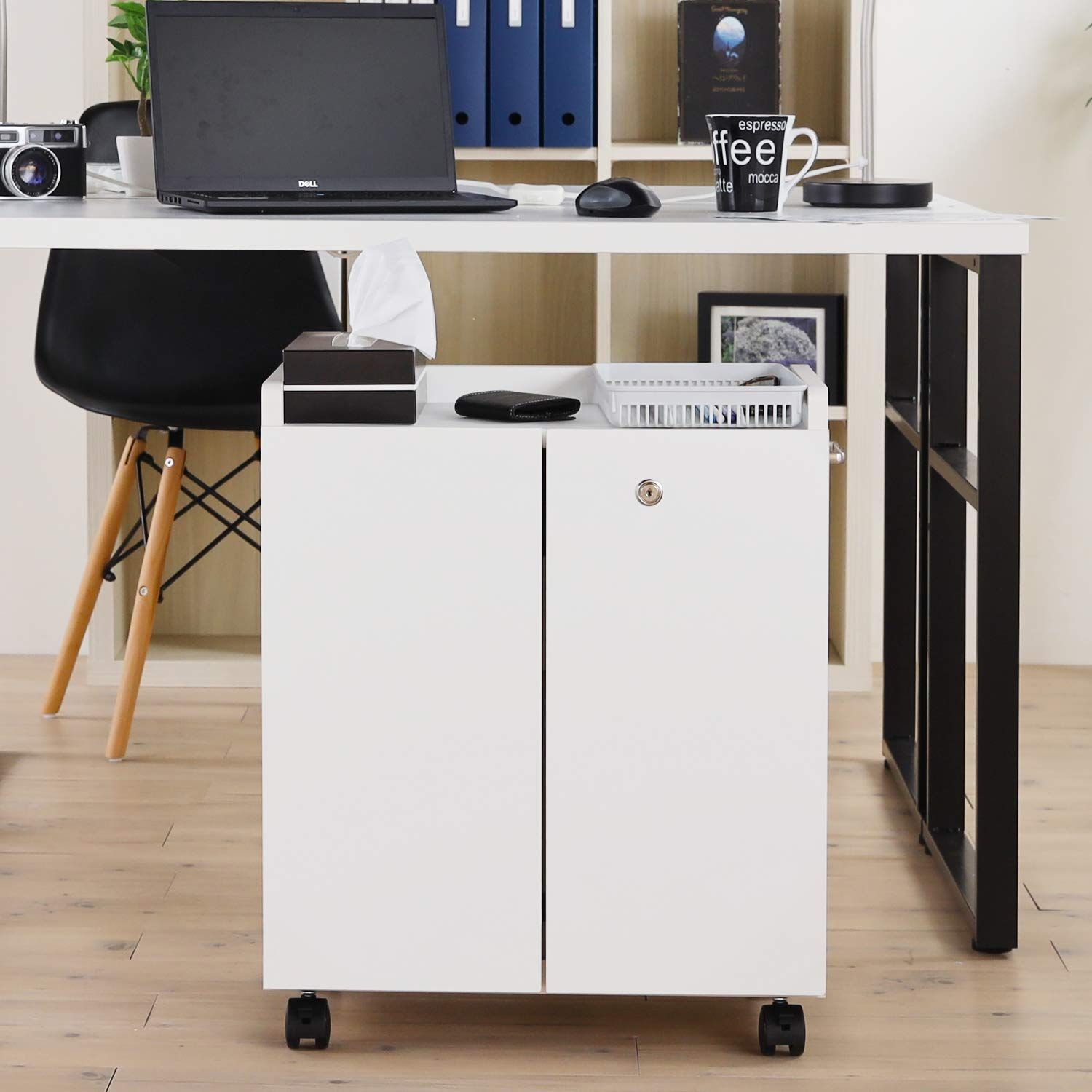 デスク下収納 鍵付き