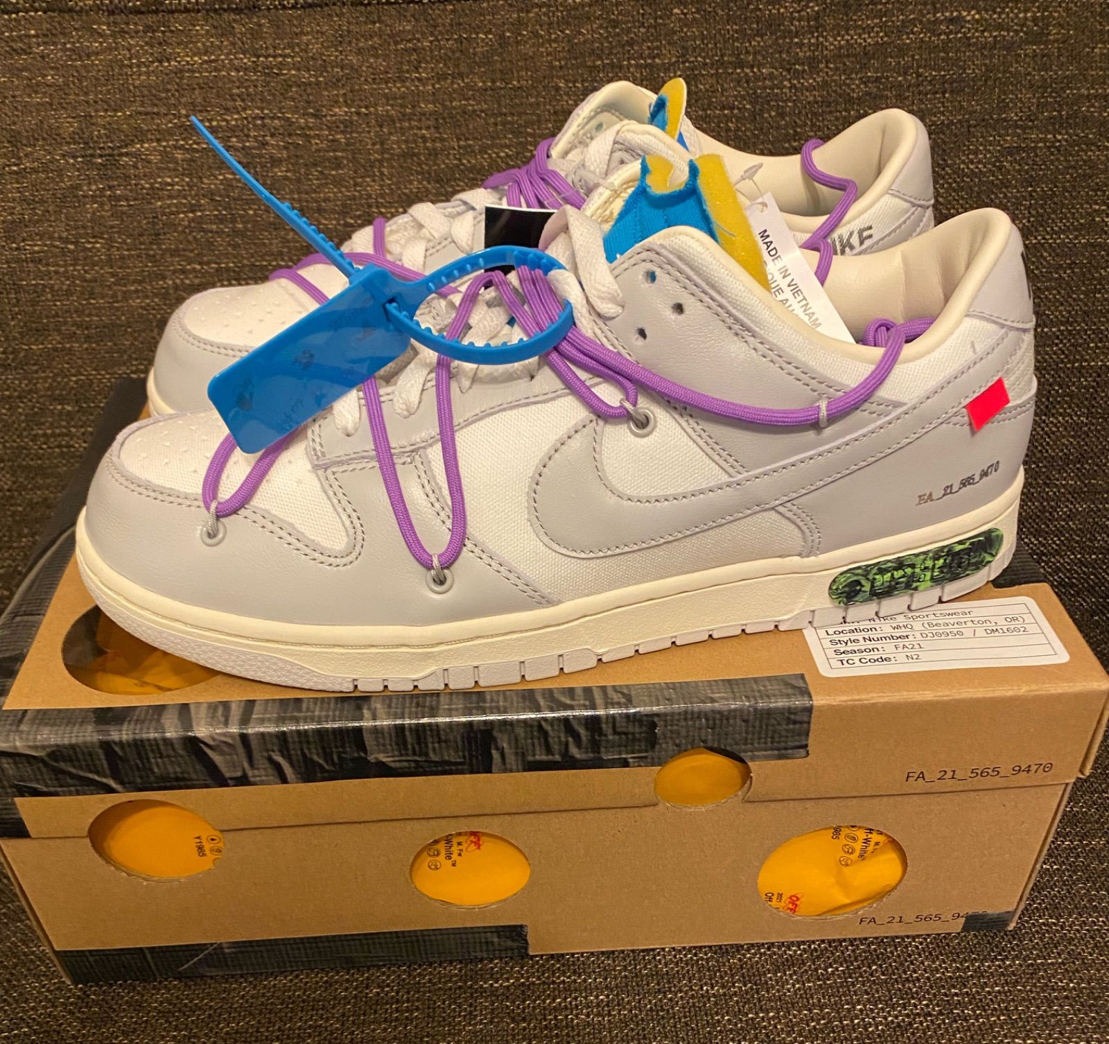 NIKE off-white dunk low lot47 28.5cm