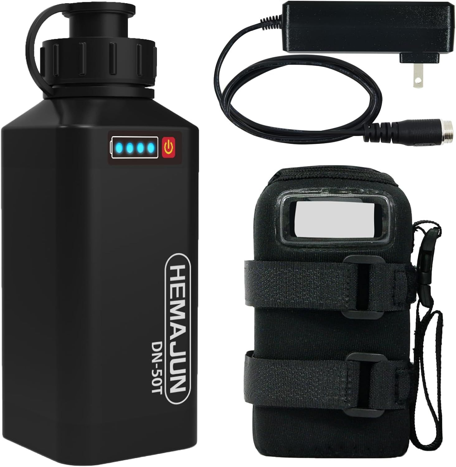 HEMAJUN（ヘマジュン）電動リール用バッテリー 3500mAh/5000mAh ダイワ シマノ電動リールと互換性あり リチウムイオンバッテリー 電量残量機能付き LED ライト付き 急速充電器2.0A、専用ポーチ付属