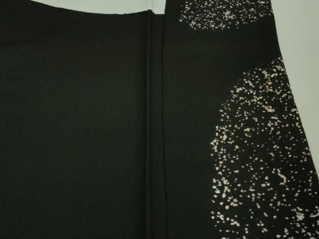 平和屋本店□極上 北大路魯山人 銀座もとじ 訪問着 椿 たたき染め 黒地