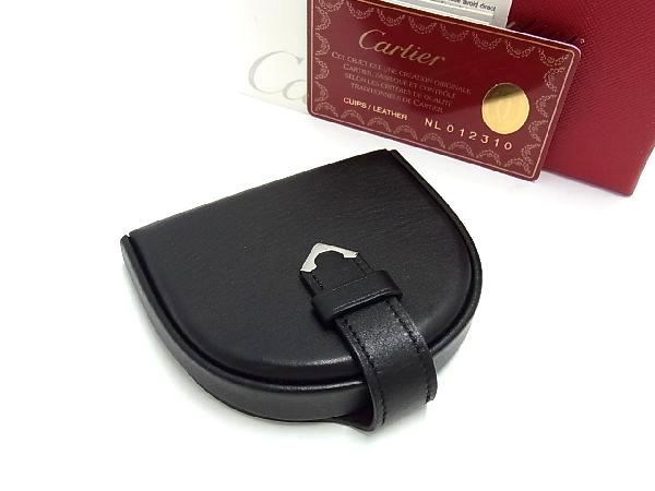 新品未使用 Cartier カルティエ レザー コインケース コインパース 小銭入れ 財布 メンズ レディース ブラック系 BD7946 
