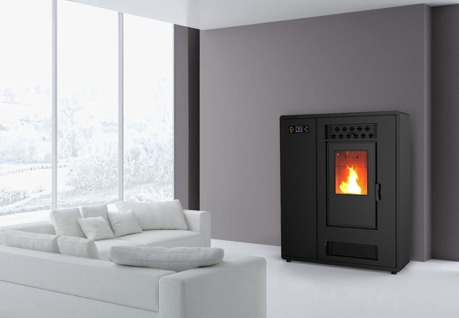 ペレットストーブ と吸排気筒 のセット 大火力とマルチ送風で２部屋同時の暖房が