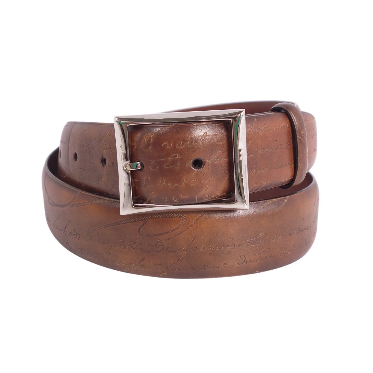 美品 ベルルッティ Berluti ベルト レザーベルト バックル