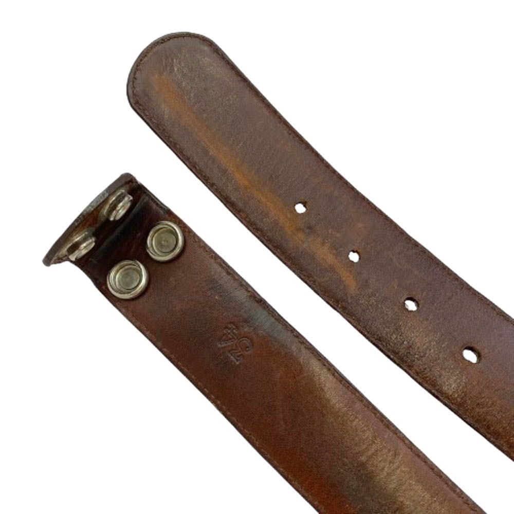 クロムハーツ　ブラウンレザー スタッズ付きベルト CHROME HEARTS クロムハーツ（原本無） 1.5 STRAP 1.5inch