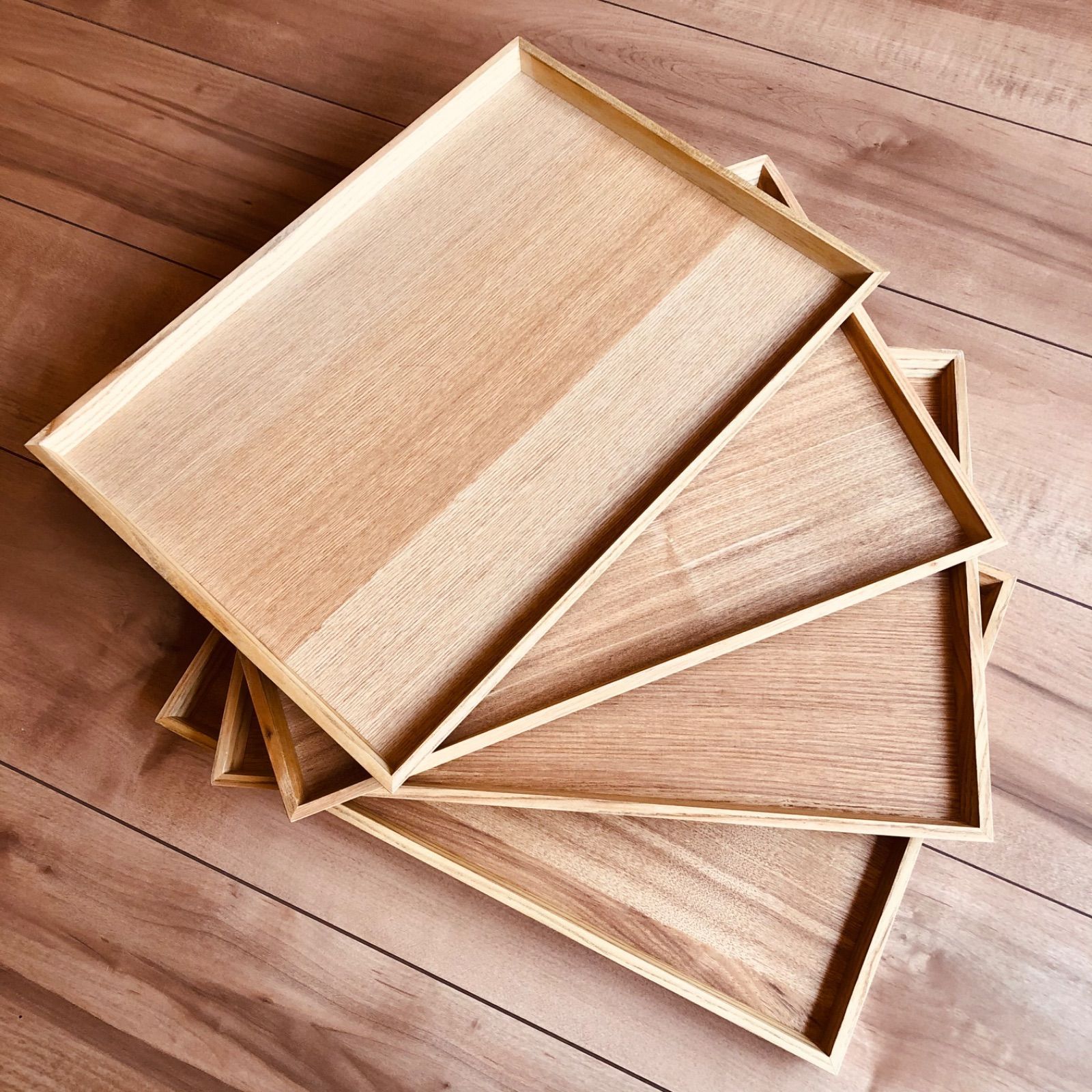 木製トレイ 5枚 木製トレー 新品 木製トレー 5枚セット 木 トレイ お盆 お食事トレイ