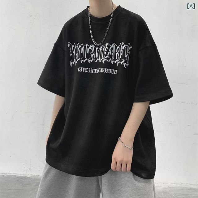 [M]メンズ ファッション 服  オシャレ シンプル 大人 かっこいい 大きいサイズ ストリート 紳士服 コットン ヘビーウェイト 半袖 T シャツ 夏 薄手 アメリカン レトロ スエード
