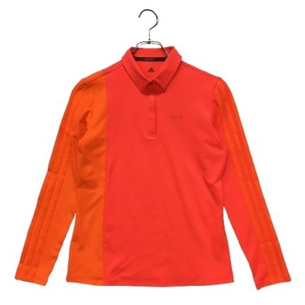 超美品　adidas オレンジ メッシュ ゴルフシャツ 未使用品 レディース アディダスゴルフ adidas GOLF 長袖